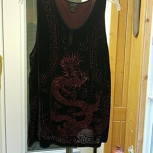 Burnt velvet sleeveless top